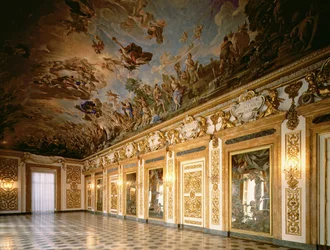View of the loggia with ceiling fresco depicting the Apotheosis of the Second Medici Dynasty